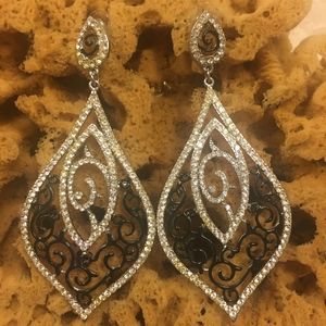Large Teardrop Crystal Dangling Earrings
